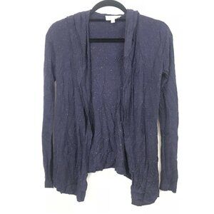 Cloud Chaser S Open Front Hooded Cardigan Blue